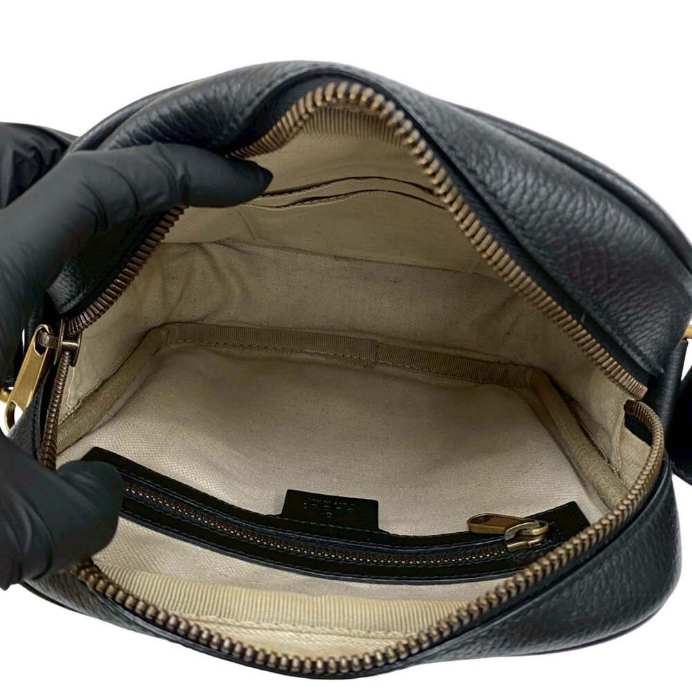 GUCCI Black Leather Pochette Shoulder Bag - Picture 9 of 10